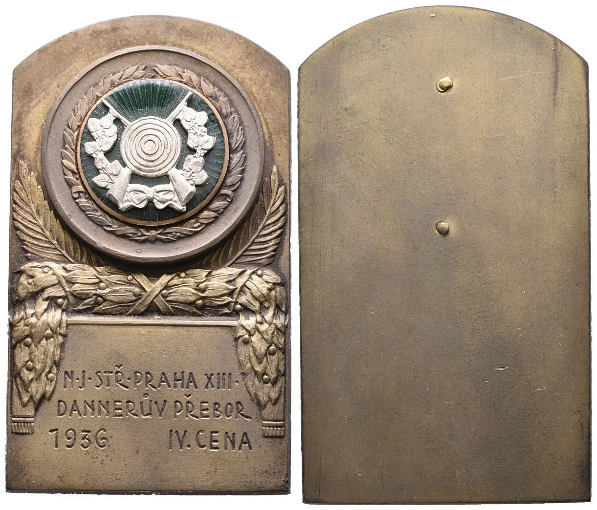 AE Plaketa 1936 - IV. Cena Dannerova přeboru Národní jednoty — 1