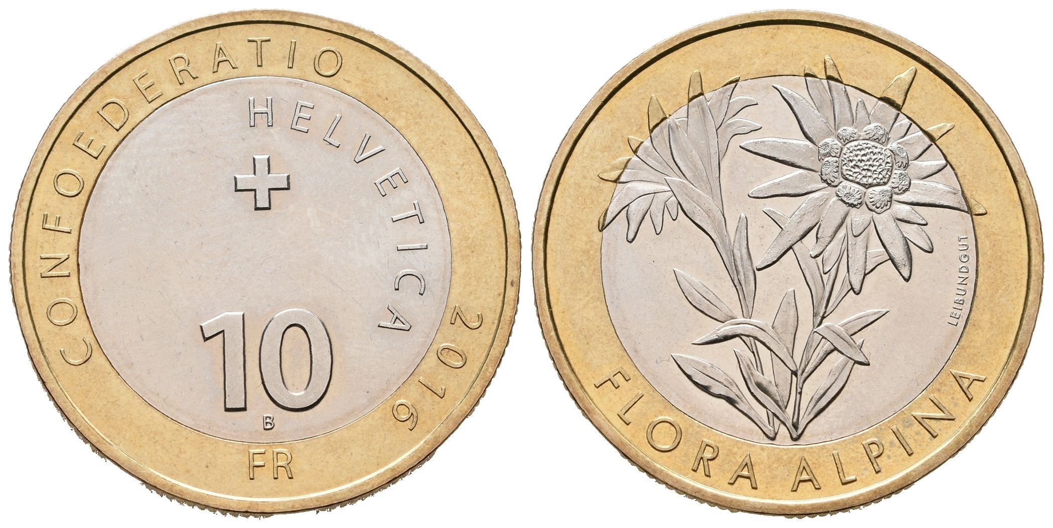 Švýcarsko, 10 Frank 2016 - Protěž alpská