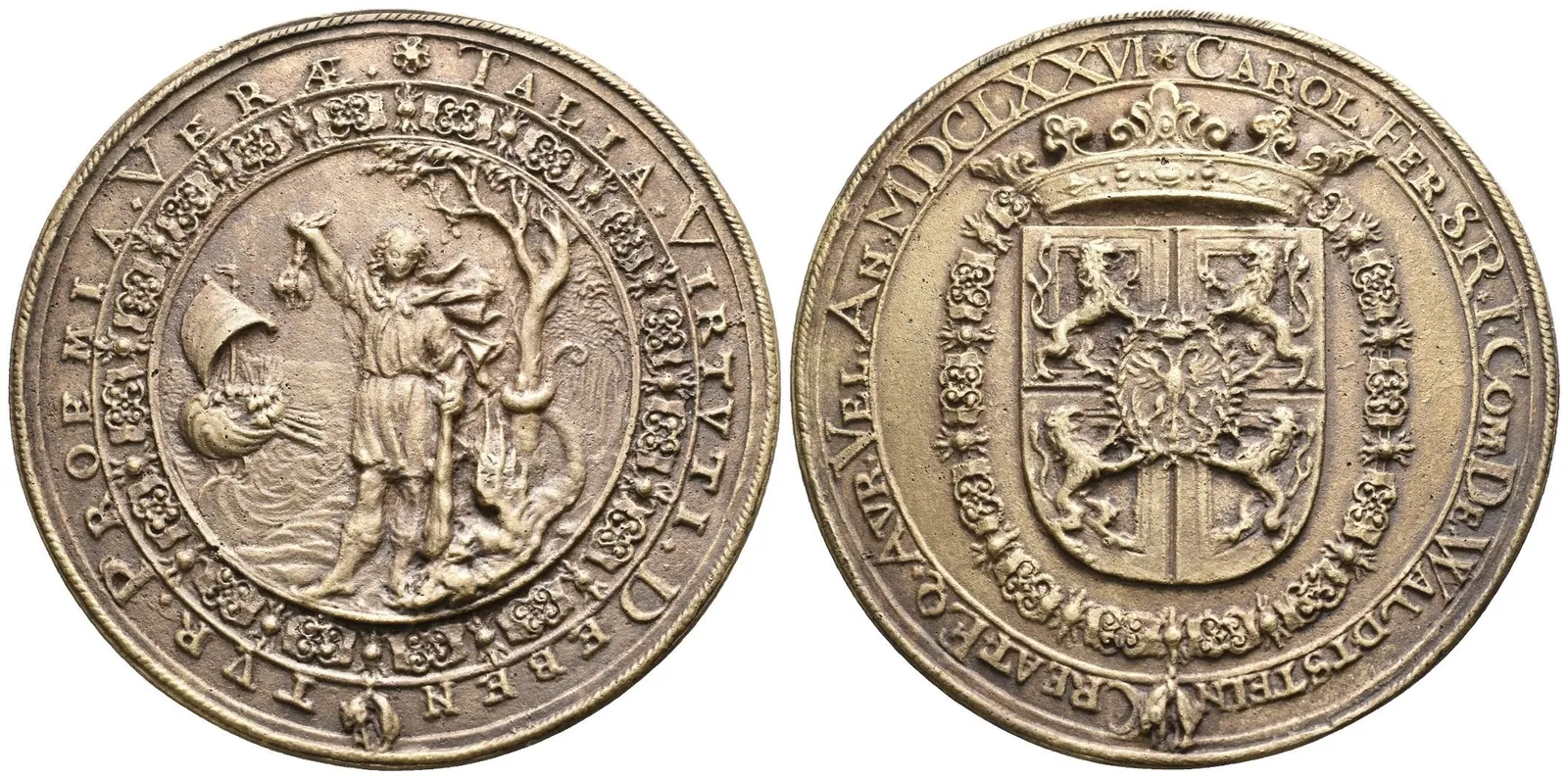 AE Medaile 1676 - Na památku propujčení Řádu zlatého rouna. — 1