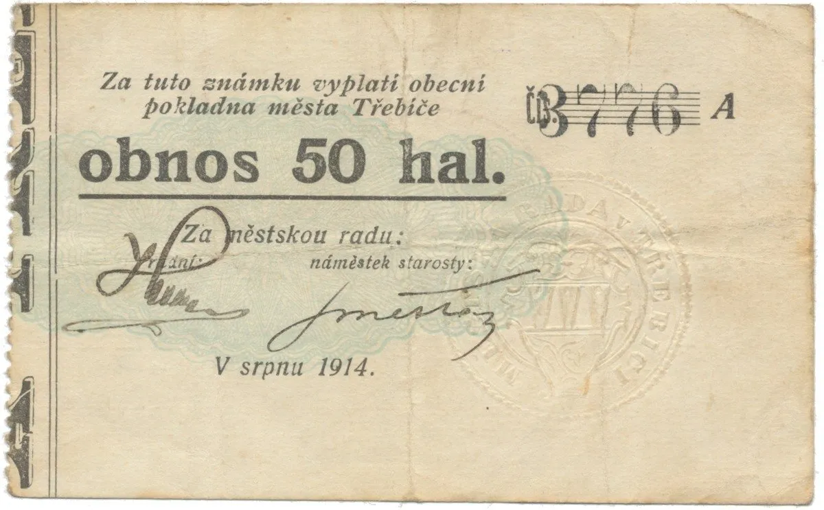 Třebíč - město, 50 hal srpen 1914, série A, HH.223.5.4h