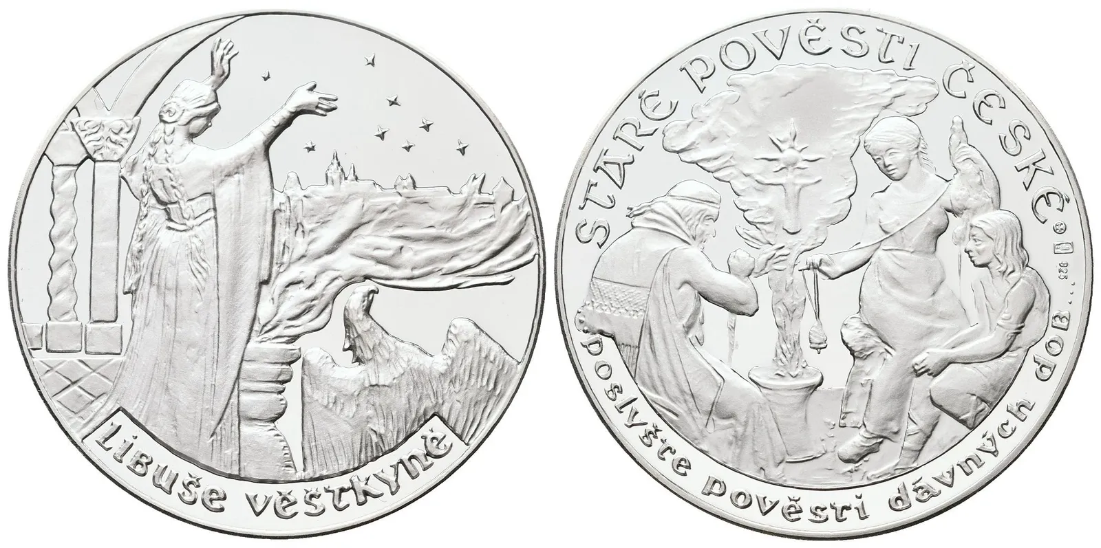 Stříbrná investiční medaile - Staré pověsti české - Libuše Veštkyně- Ag 20 g - 925/1000