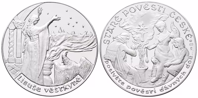 Stříbrná investiční medaile - Staré pověsti české - Libuše Veštkyně- Ag 20 g - 925/1000