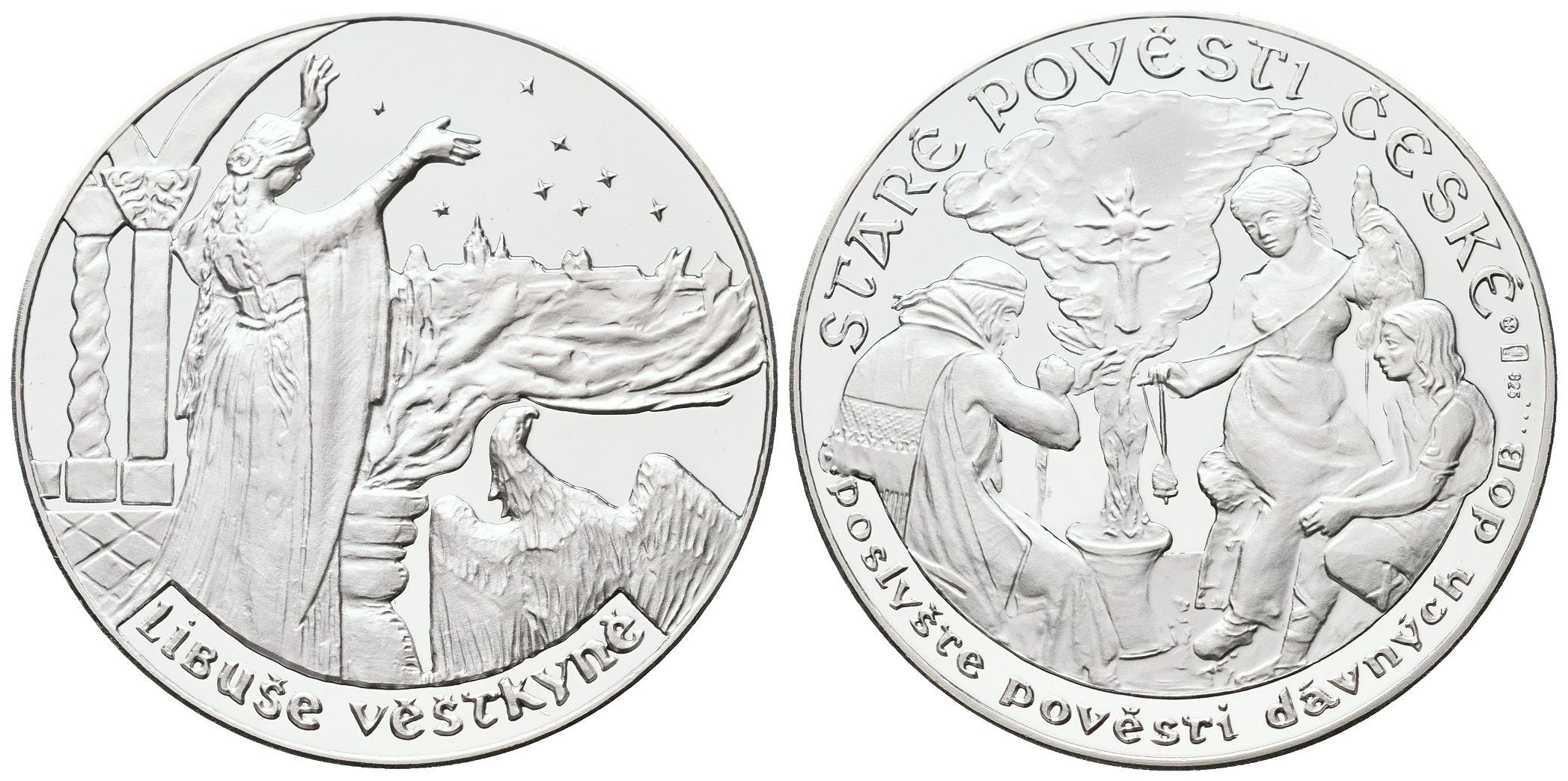 Stříbrná investiční medaile - Staré pověsti české - Libuše Veštkyně- Ag 20 g - 925/1000