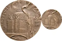 AE Medaile 1983 - K 100. výročí otevření Národního divadla. Velká a malá varianta, Bronz 79 a 40 mm_ — 1