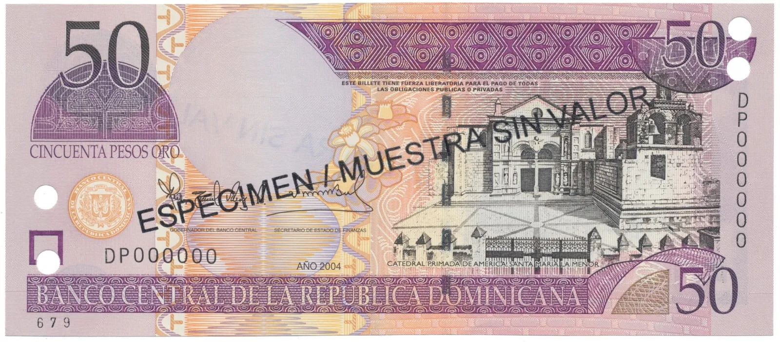 Dominikánská republika, 50 Pesos Oro 2004, P.170s4