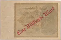 Německo, 1 Milliarde Mark 1923, Ro.110e - fotografie 2