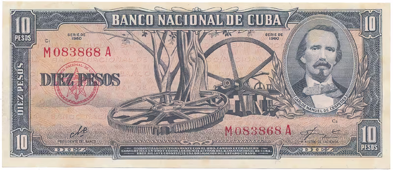 Kuba, 10 Pesos 1960, podpis „Che", P.88c