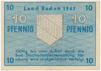Německo - francouzská okupační zóna, Baden, 10 Pfennig 1947, Ros.209d - fotografie 2