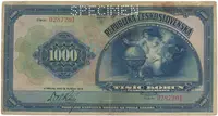 Československo, 1000 Koruna 1919, série B, perf. SPECIMEN, Hej.14a.S1, vzácná