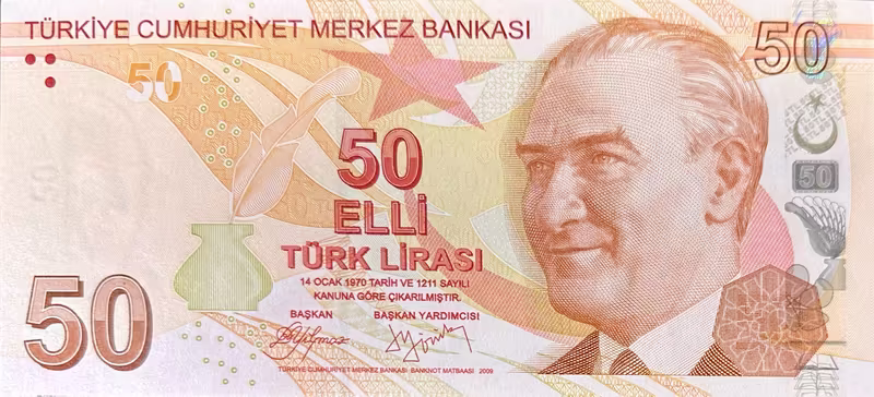 Turecko, 50 Lira (2009), P.225a
