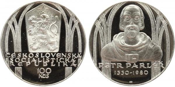 100 Kčs 1980 - Petr Parléř, PROOF