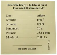 Replika - Historický tolar - Ferdinand II. 1627 - fotografie 2