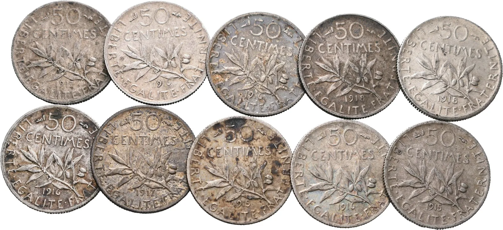Francie, 50 Centimes 1915 - 1918