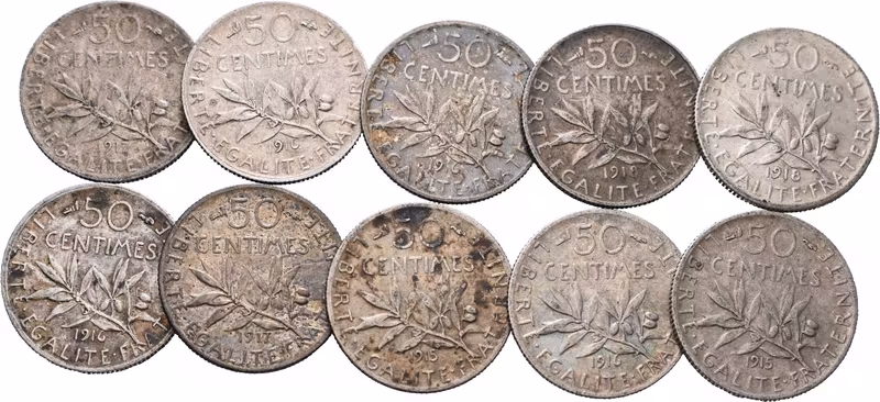 Francie, 50 Centimes 1915 - 1918
