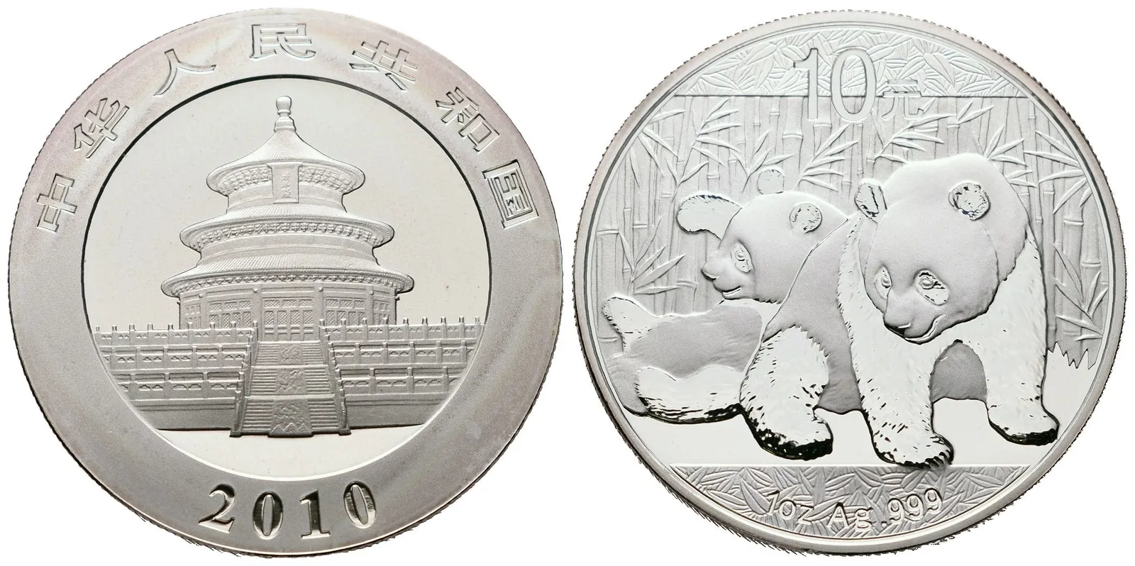 Čína, 10 Yuan 2010 - 1 Oz (Panda)