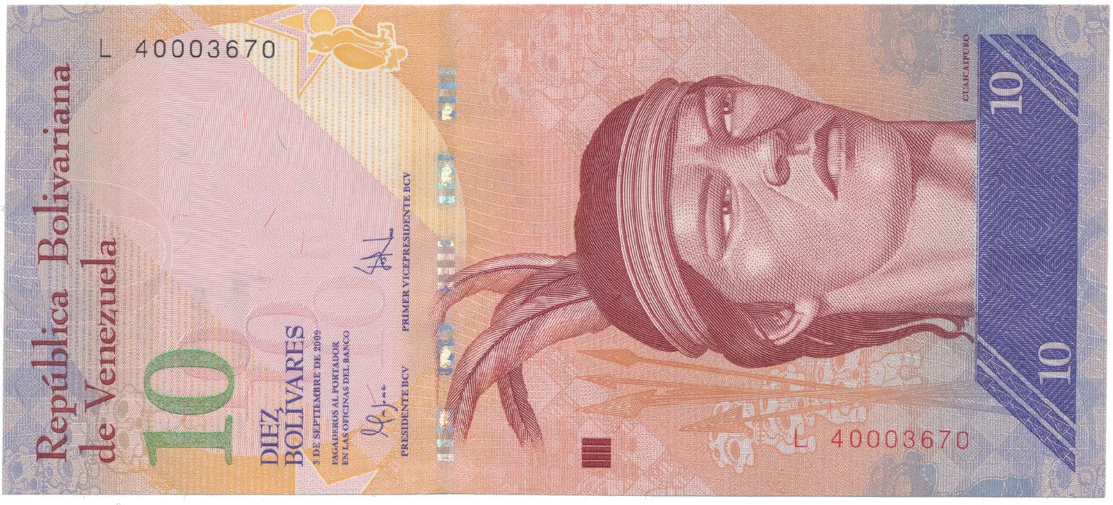 Venezuela, 10 Bolivares 2009, P.90b