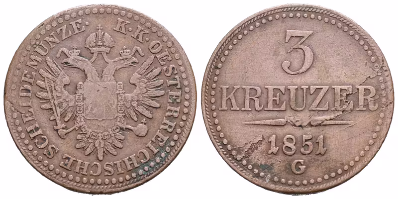 3 Krejcar 1851 G