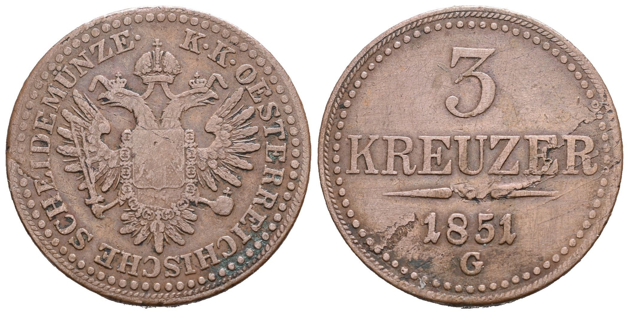 3 Krejcar 1851 G