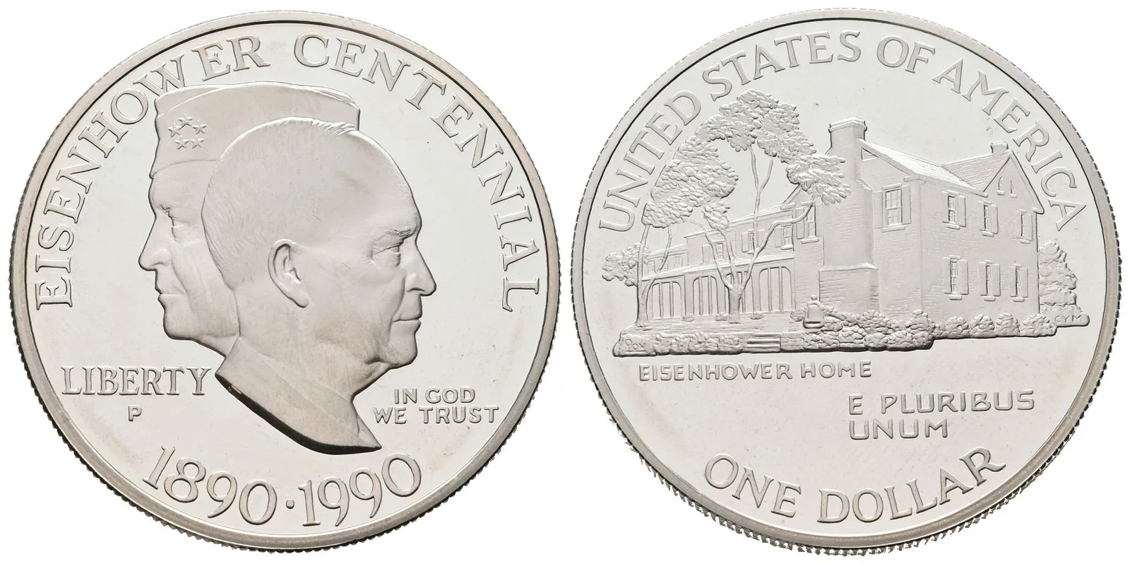 USA, 1 Dollar 1990 - Eisenhower Centennial, PROOF
