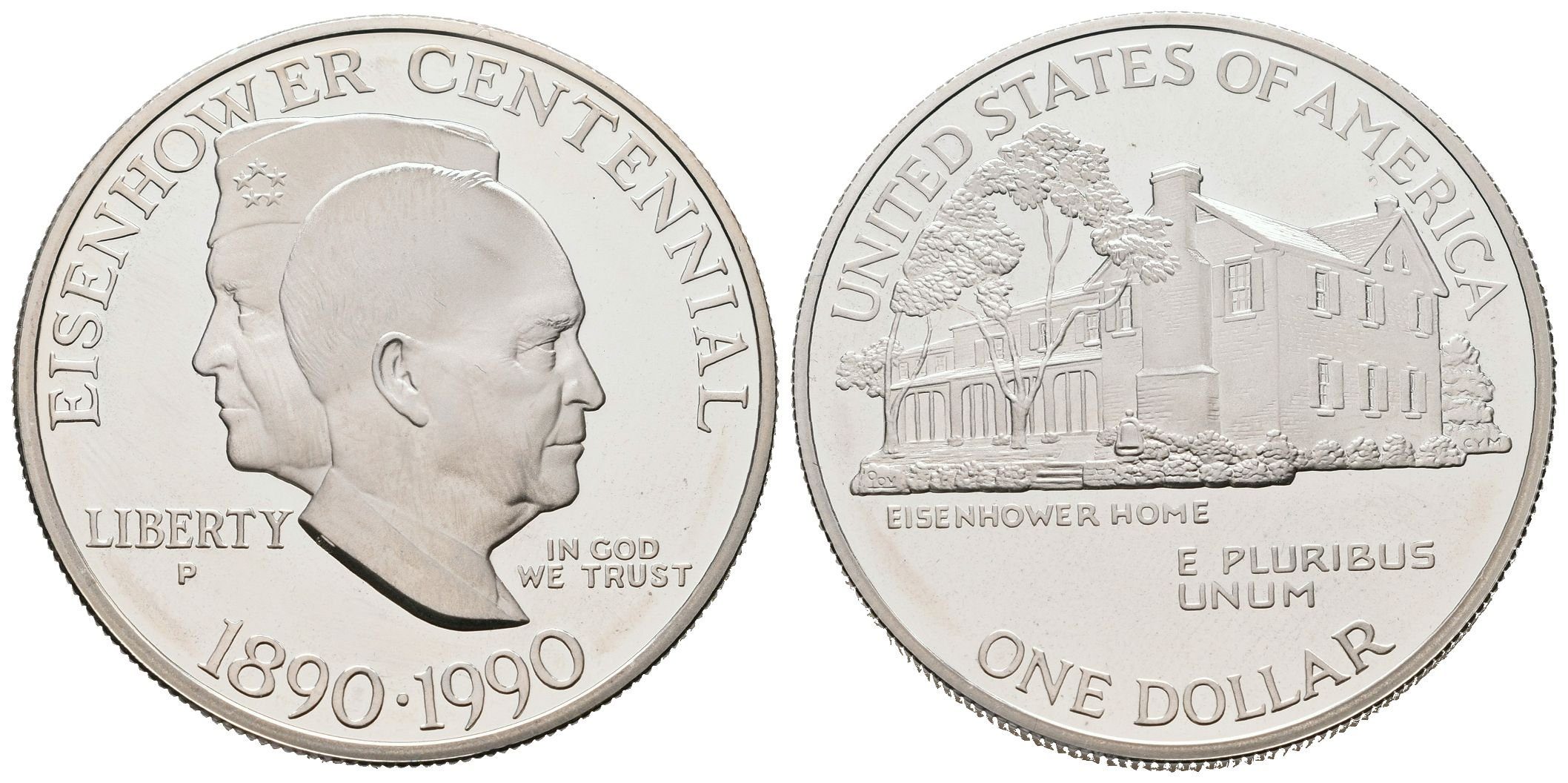 USA, 1 Dollar 1990 - Eisenhower Centennial, PROOF