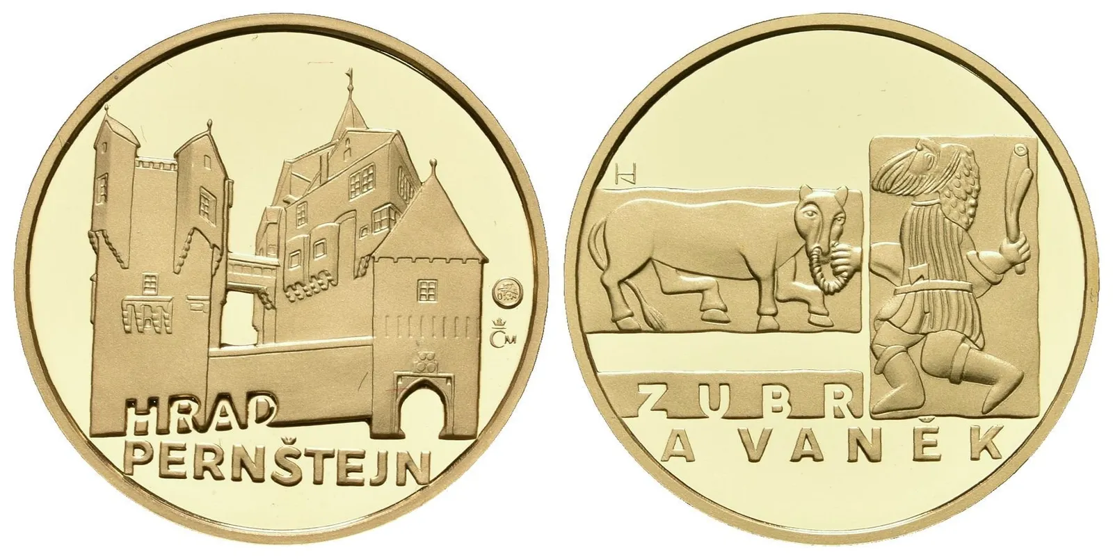 Medaile 2012 (Hásek, Lietava) - Hrad Pernštejn. Au 0,999, 22 mm (7,78 g), kapsle, — 1