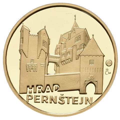 Medaile 2012 (Hásek, Lietava) - Hrad Pernštejn. Au 0,999, 22 mm (7,78 g), kapsle,