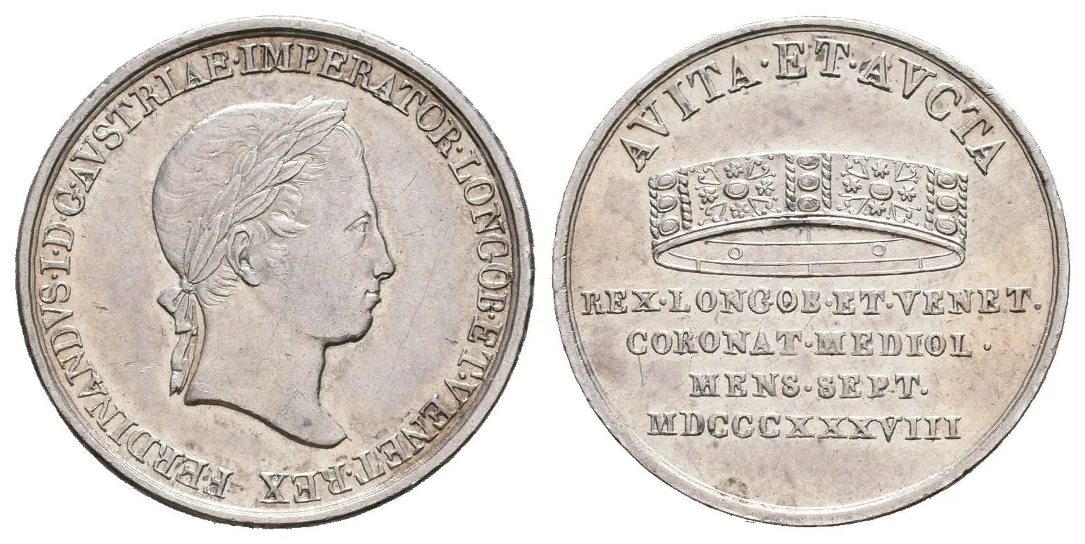 AR Malý žeton 1838 - Ke korunovaci na lombardsko-benátského krále 6. 9. 1838 — 1