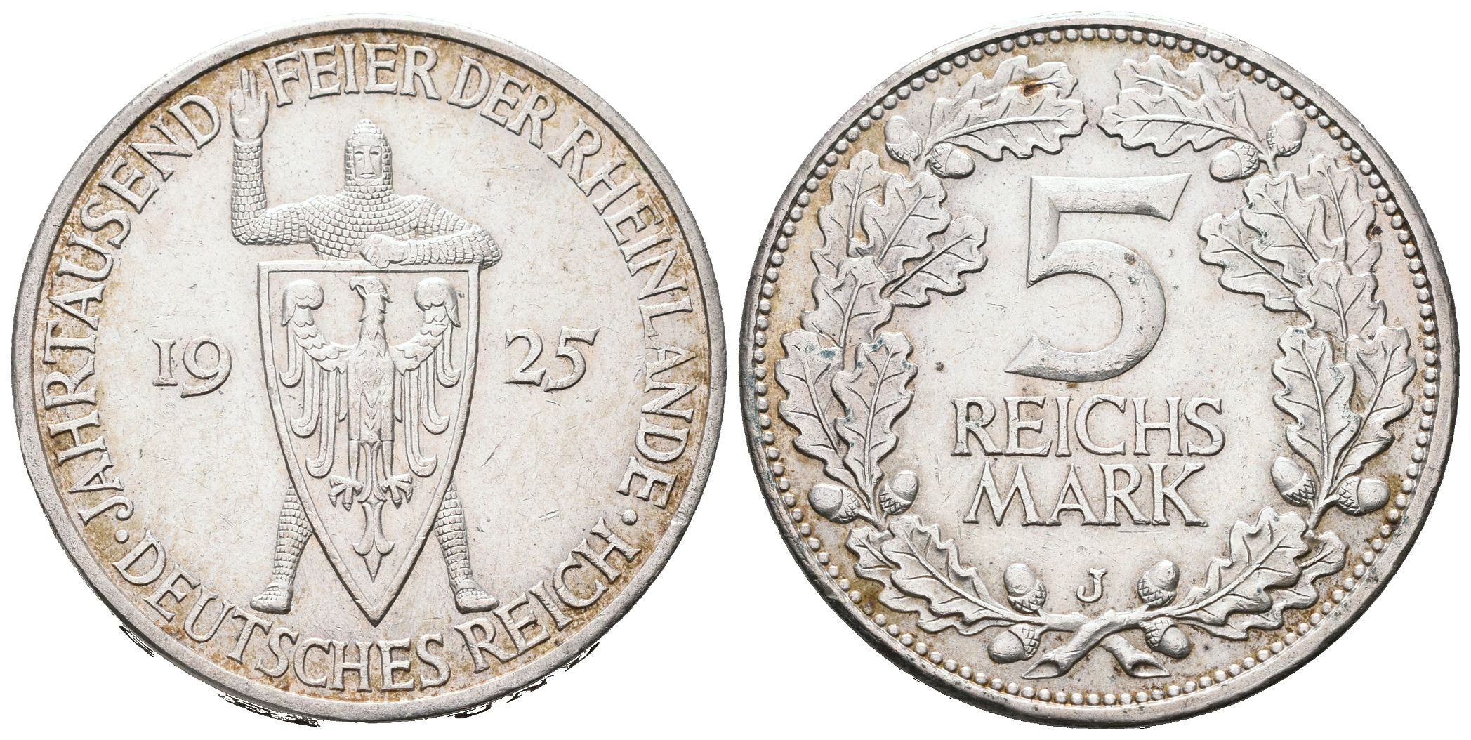 Výmar, 5 Marka 1925 J - Rheinland