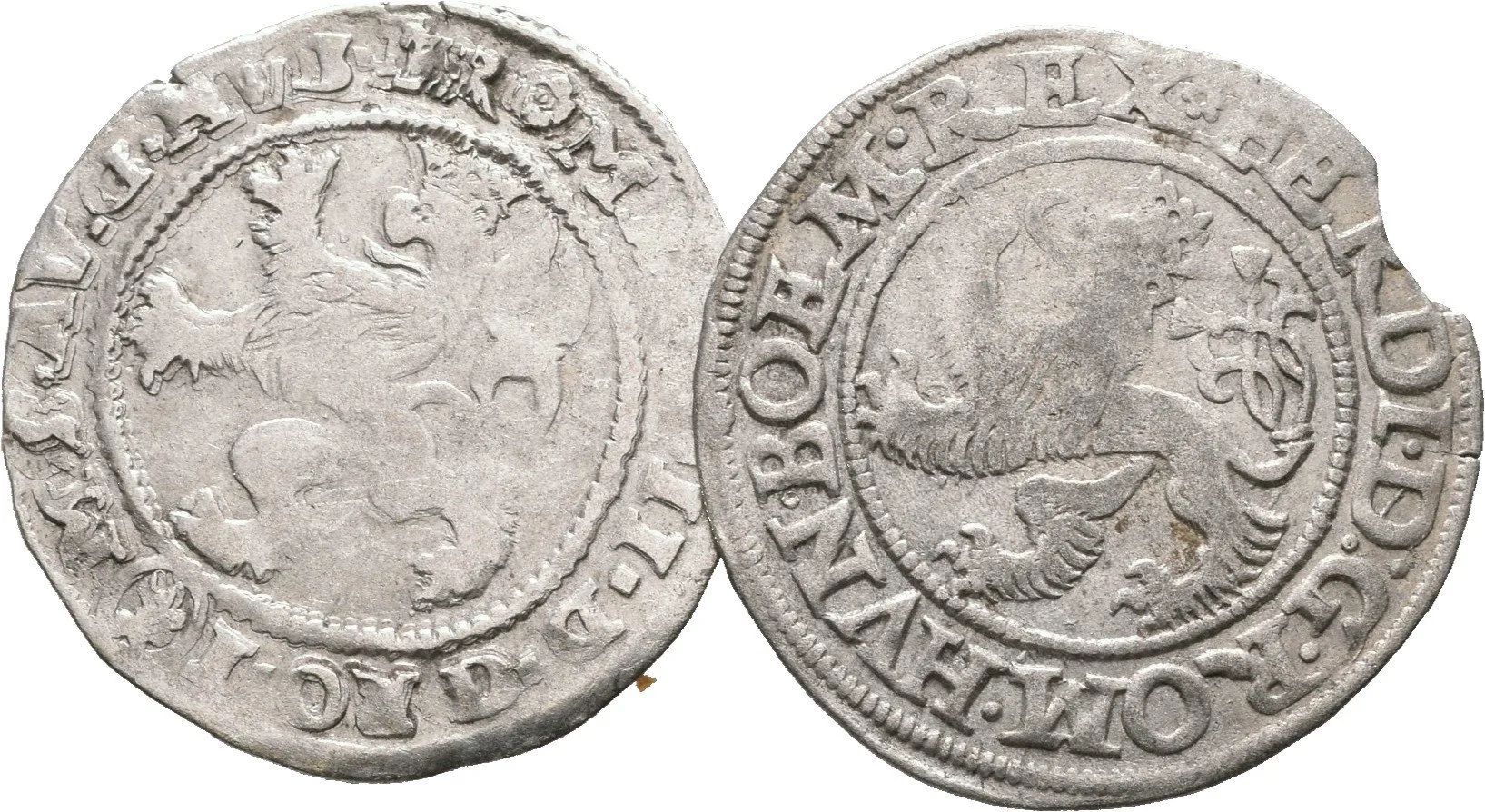 Groš slezský 1547, Vratislav-Westermaier, lehce vylomený + — 1
