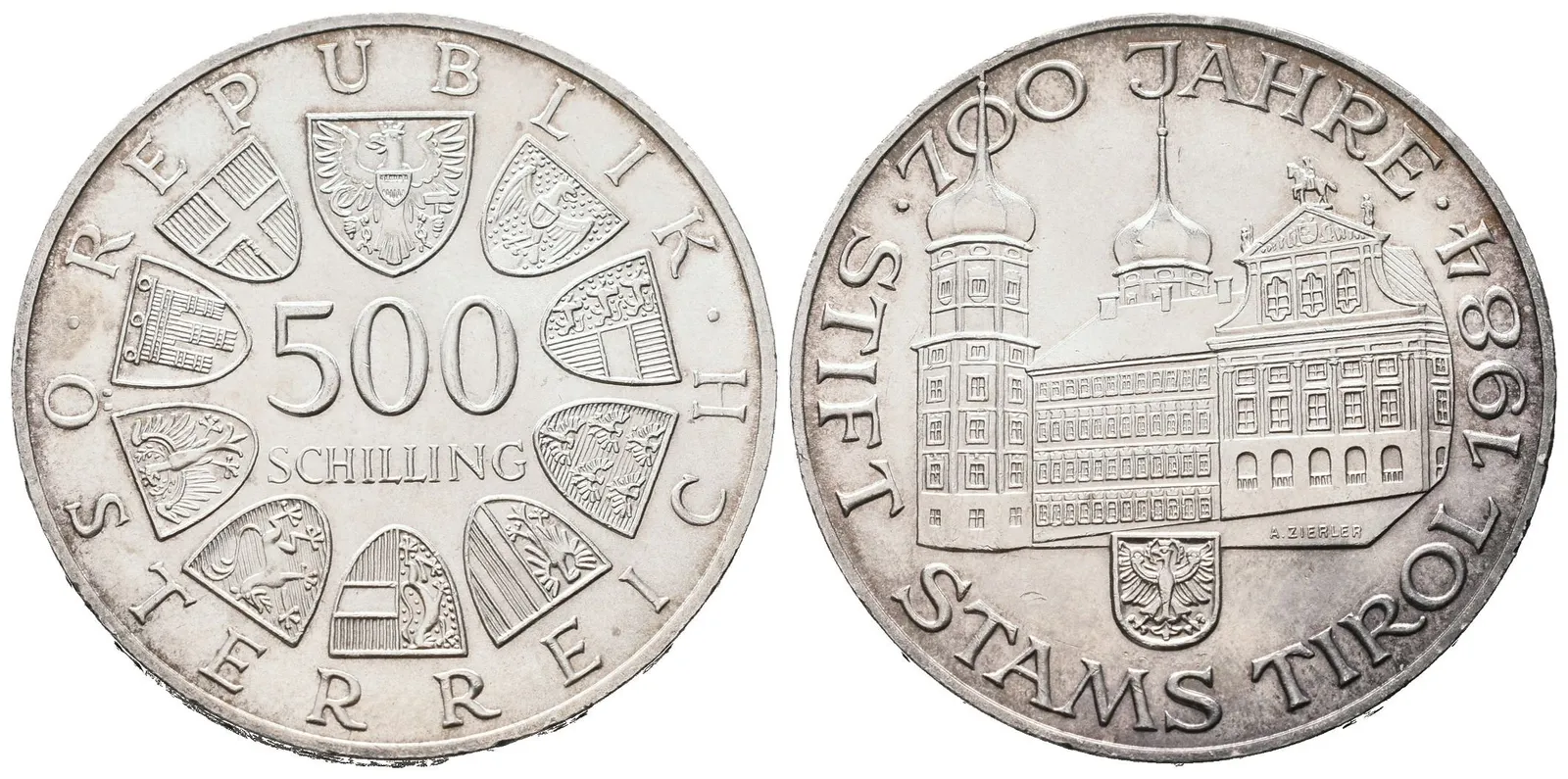 Rakousko, 500 Schilling 1984 - Opatství Stamms