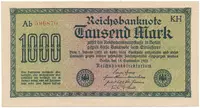 Německo, 1000 Mark 1922, vod. Achterstreifen, Ro.75o