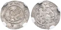 Denár, Cach 572, nep. nedor. opisy jinak krásná zachovalost, certifikace NGC, hodnocení MS 62 — 1