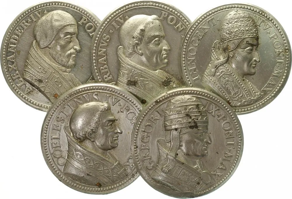 Vatikán - životopisné medaile, cca 18. století — 1