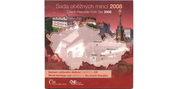 Ročníková sada mincí 2008 - Seznam světového dědictví UNESCO v ČR