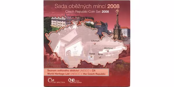 Ročníková sada mincí 2008 - Seznam světového dědictví UNESCO v ČR