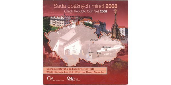Ročníková sada mincí 2008 - Seznam světového dědictví UNESCO v ČR