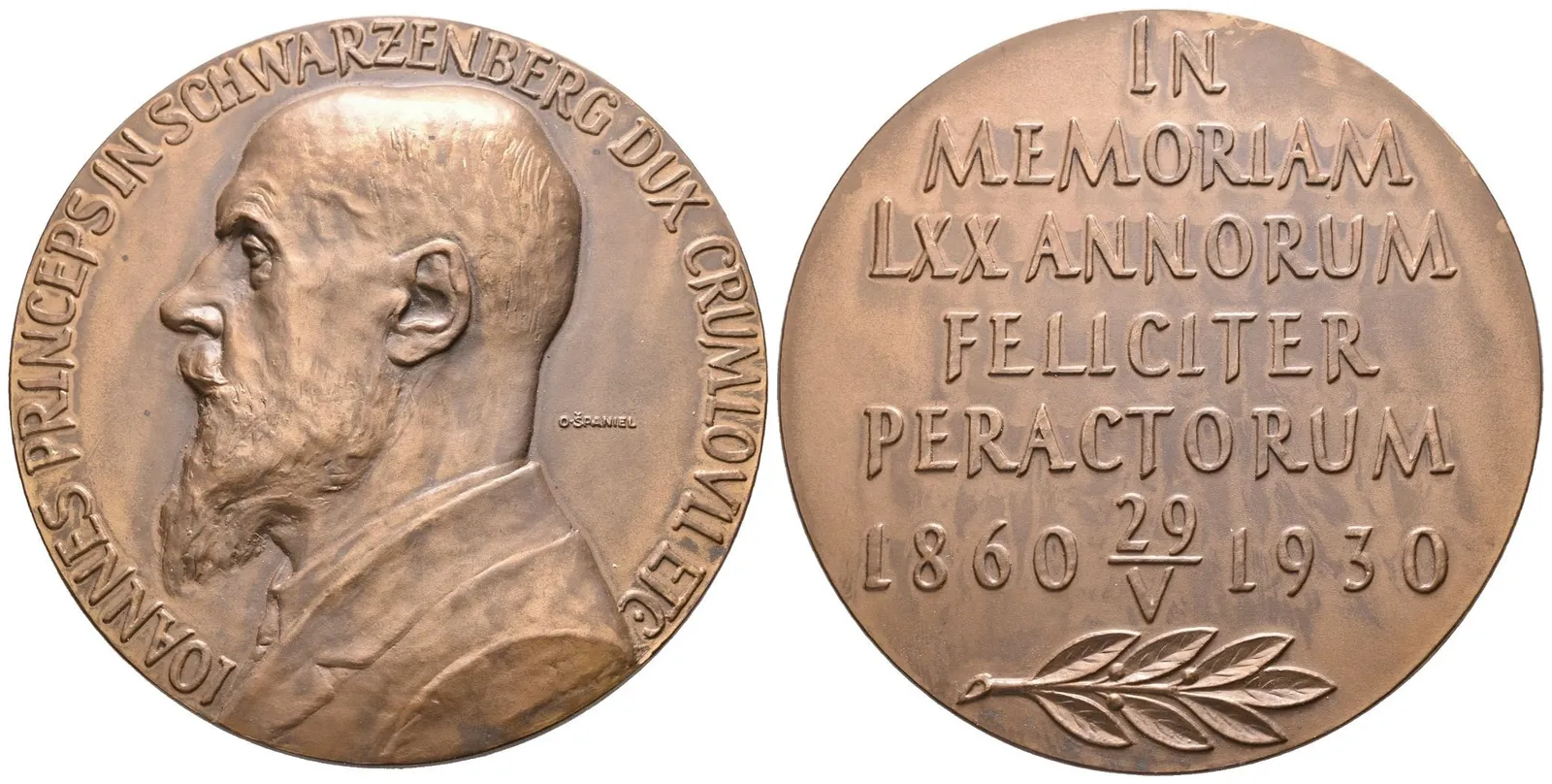 AE Medaile 1930 (O. Španiel) - K 70. výročí narození. Vousaté poprsí zleva, opis / — 1
