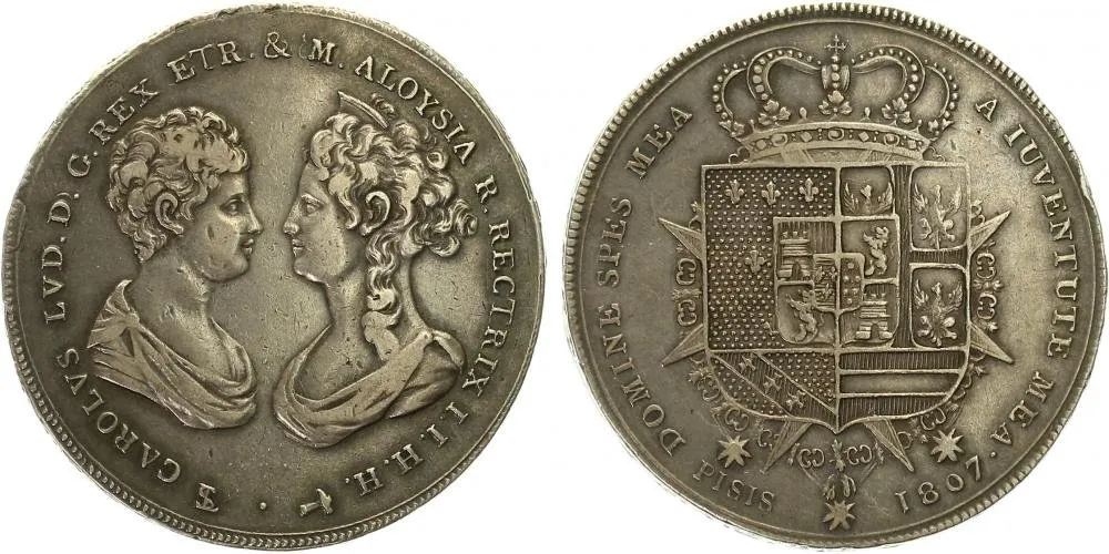 Itálie - Toskánsko, Carolo Ludovico a Maria Louisa, 1803 - 1807 — 1