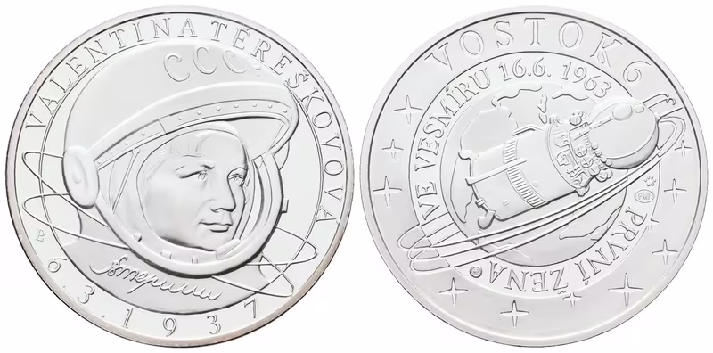 AR Medaile b.l. (2013) - Valentina Těreškovová - 50. výročí první ženy ve vesmíru