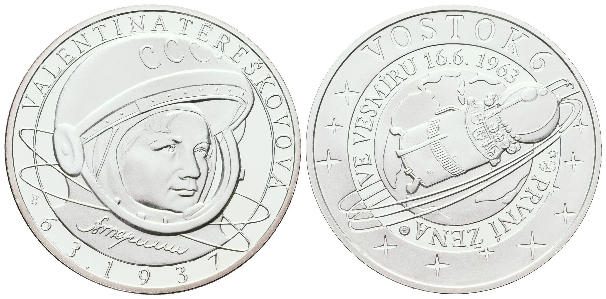 AR Medaile b.l. (2013) - Valentina Těreškovová - 50. výročí první ženy ve vesmíru