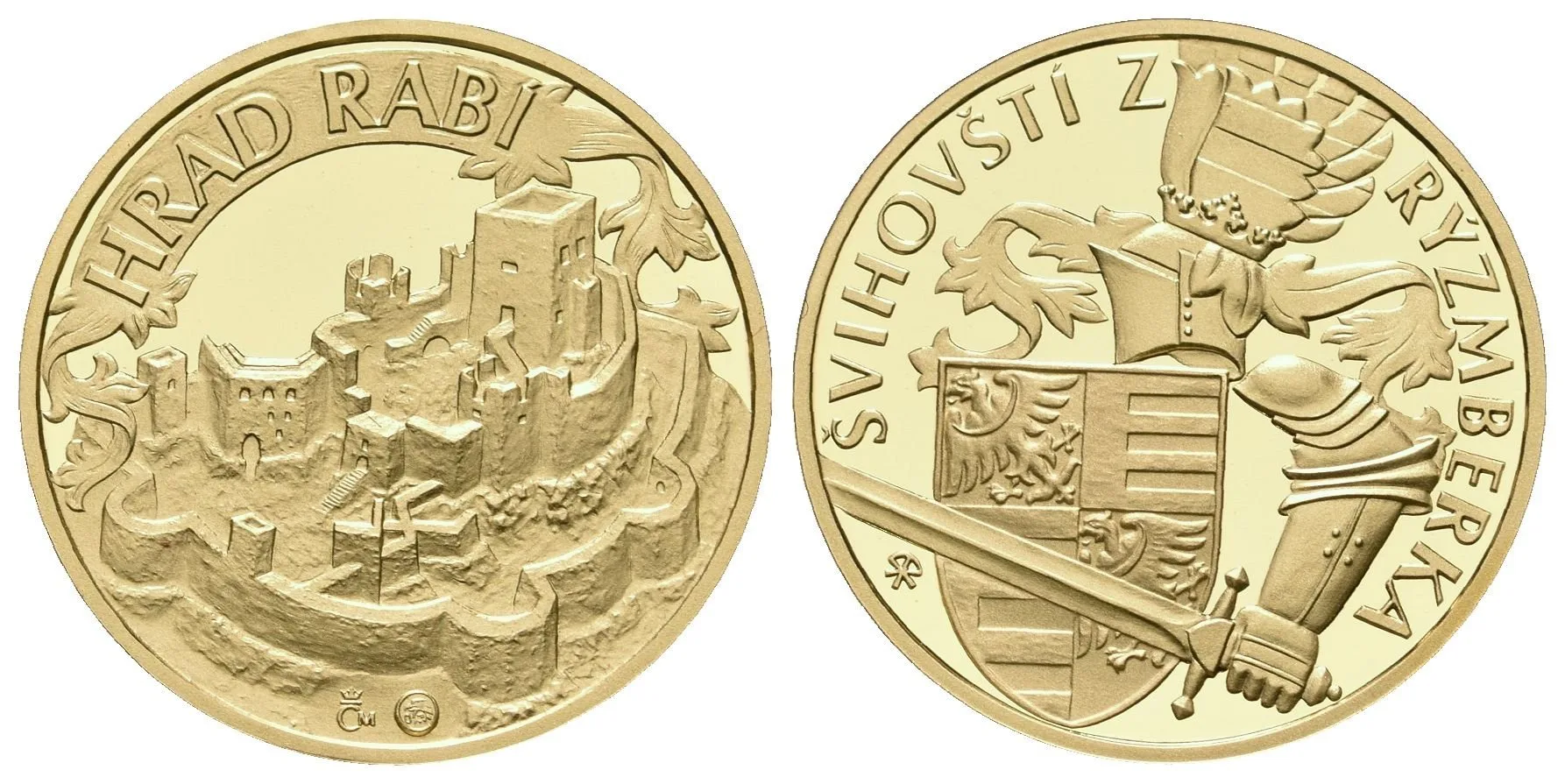 Medaile 2012 (Baltaev, Lietava) - Hrad Rabí. Au 0,999, 22 mm (7,78 g), kapsle, — 1