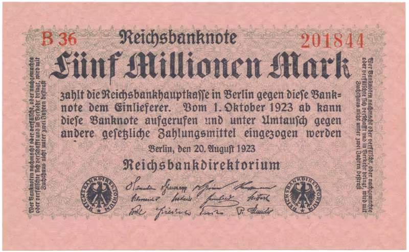 Německo, 5 Millionen Mark 1923, Ro.104b