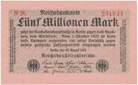 Německo, 5 Millionen Mark 1923, Ro.104b