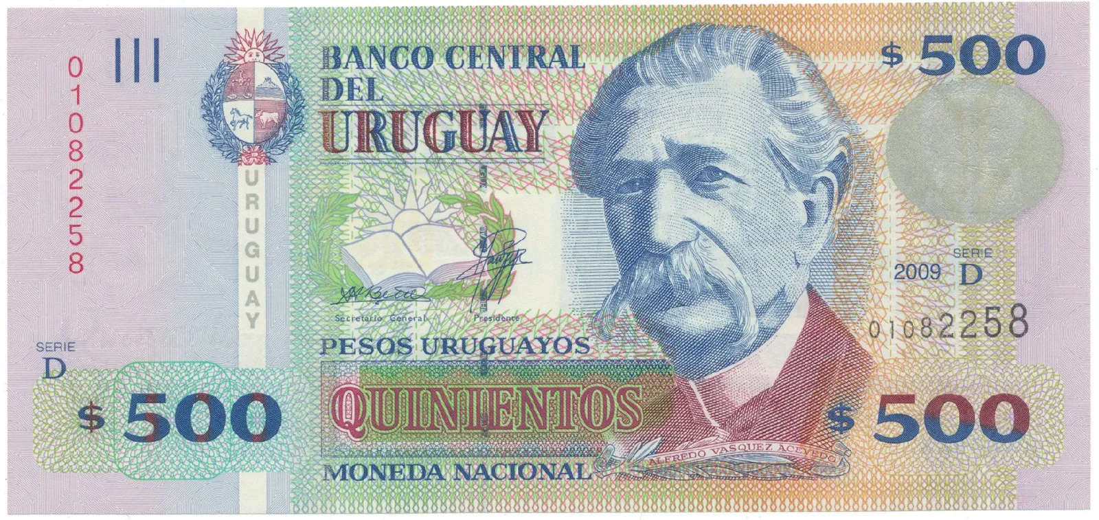 Uruguay, 500 Pesos Uruguayos 2009, P.90b