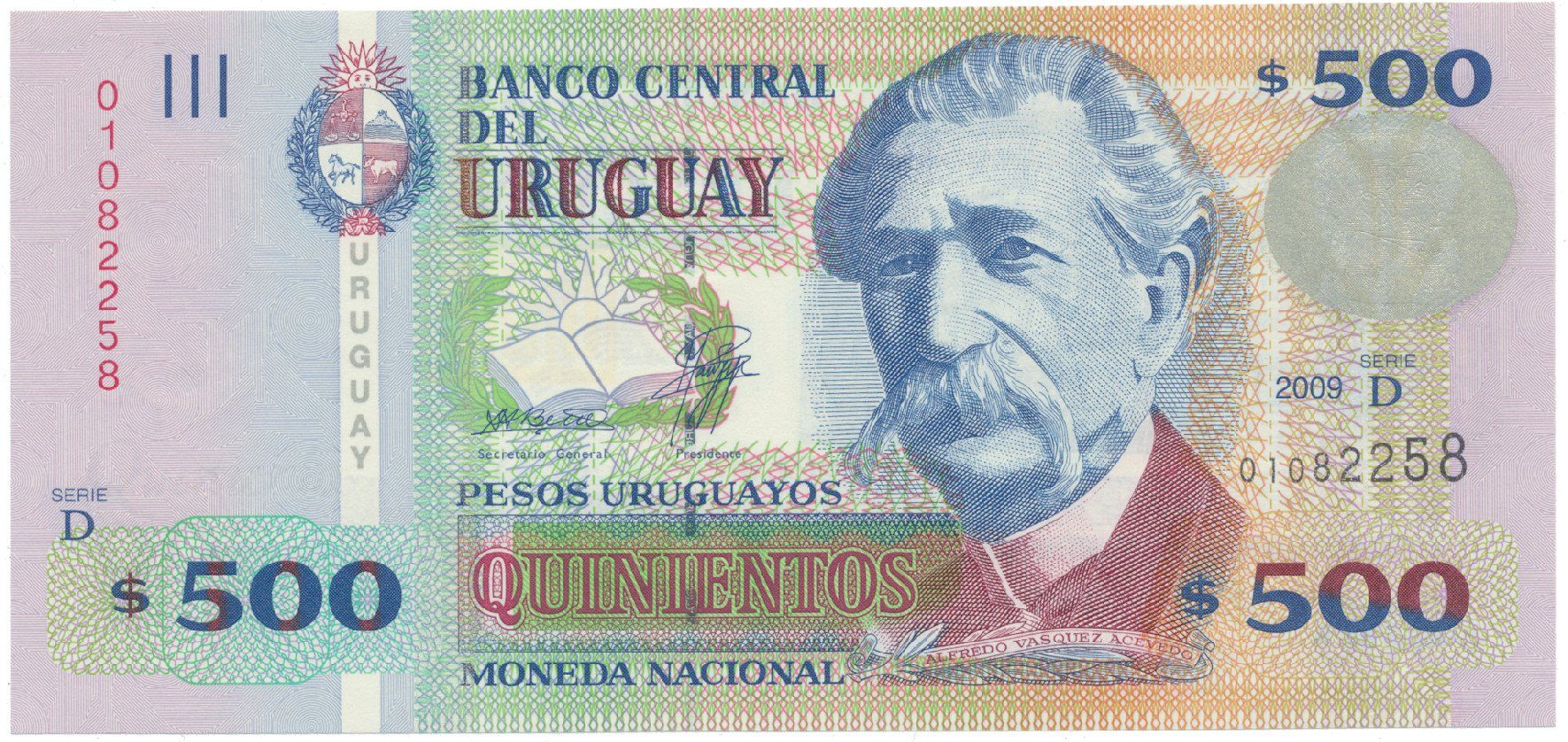 Uruguay, 500 Pesos Uruguayos 2009, P.90b