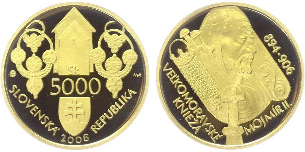 5000 Sk 2006 - Velkomoravský kníže Mojmír II.