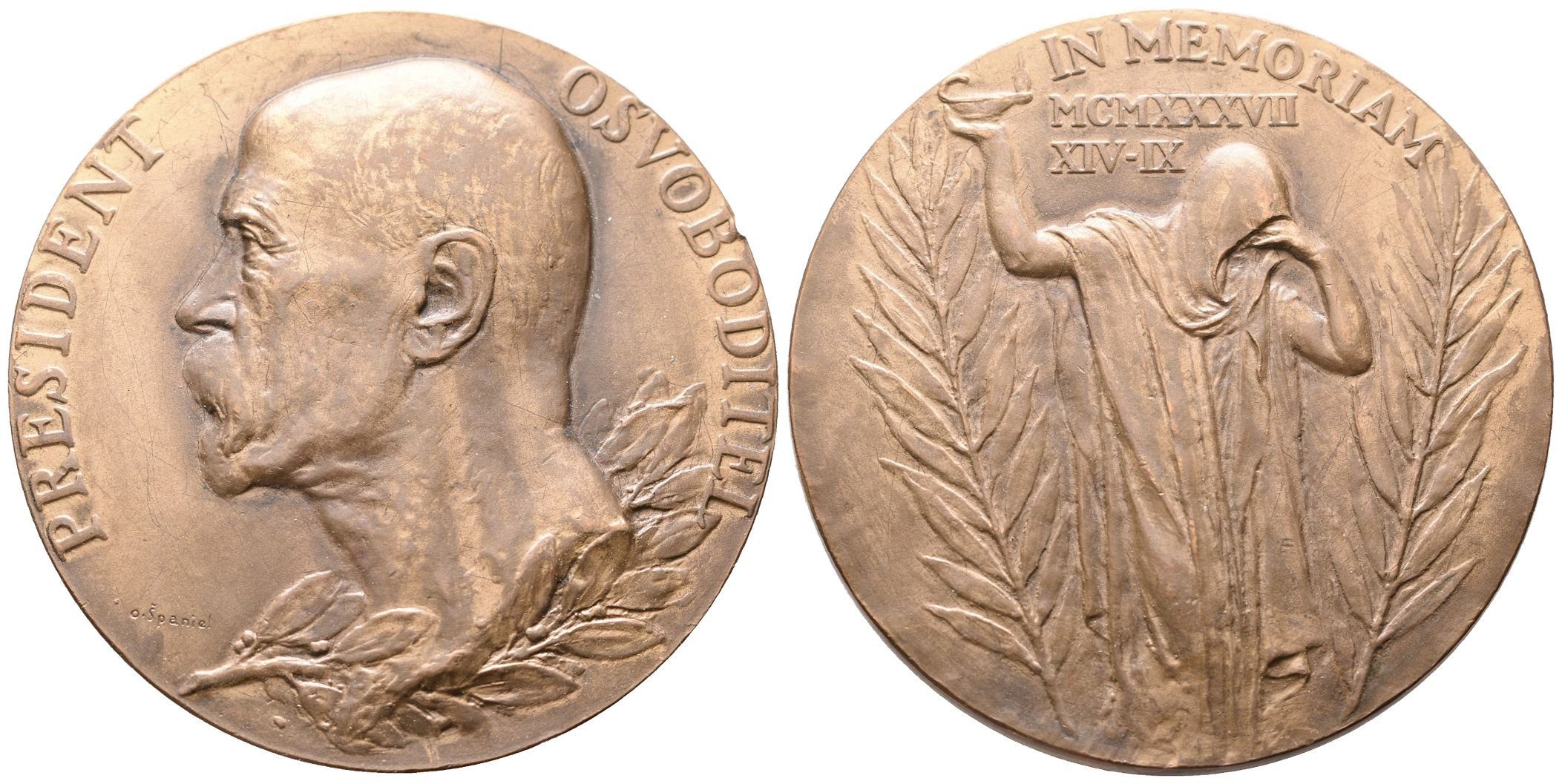 Španiel Otakar -  K úmrtí TGM, 60 mm