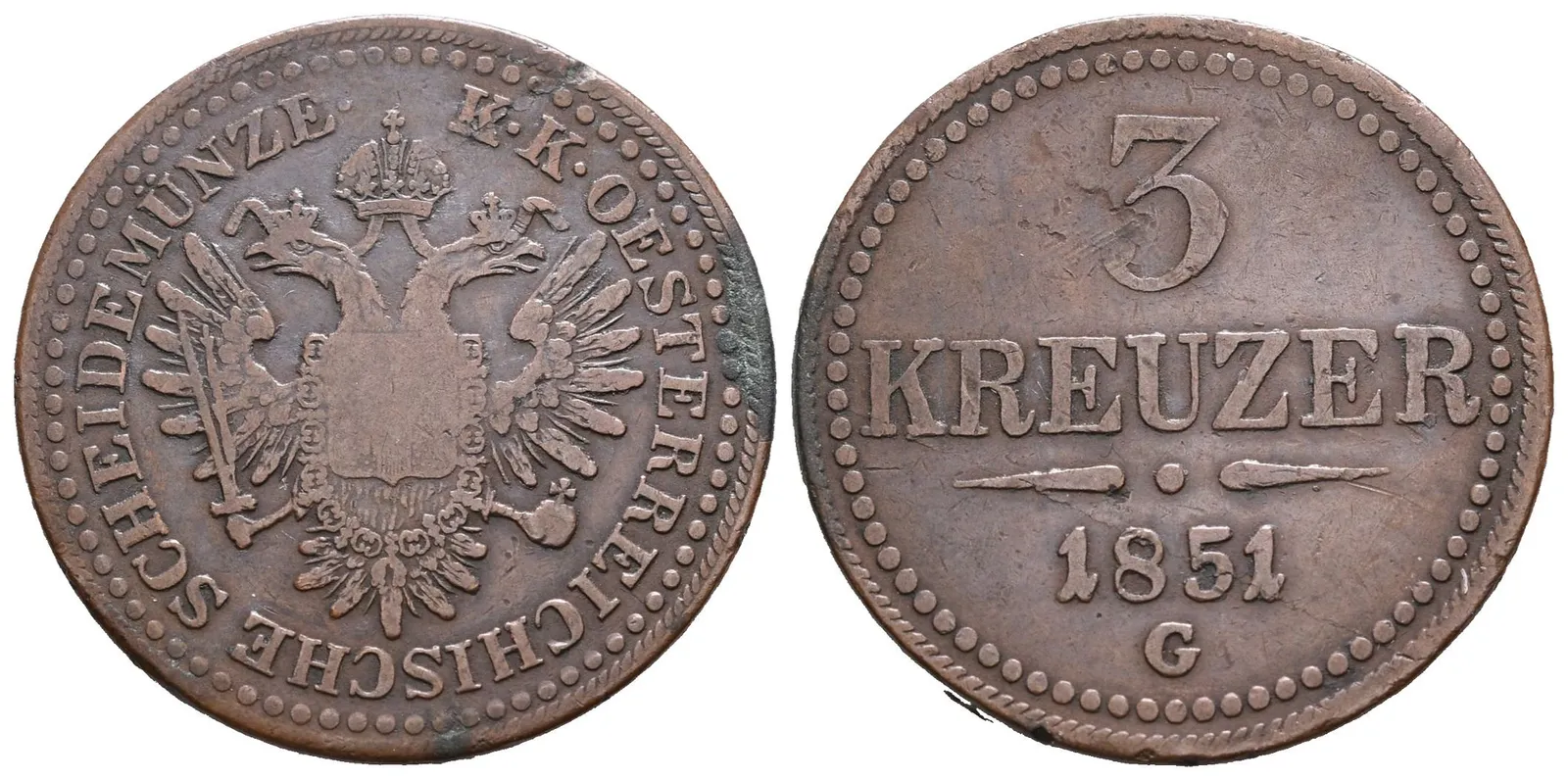 3 Krejcar 1851 G