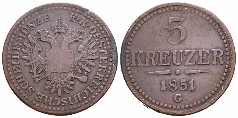 3 Krejcar 1851 G