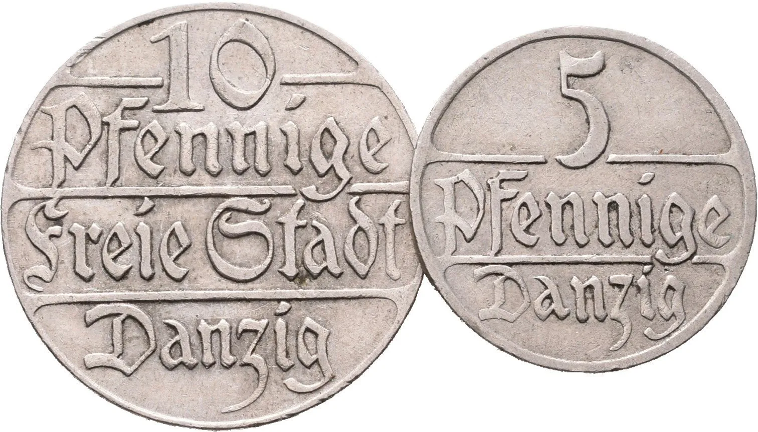 Danzig, 10 a 5 Pfennig 1923